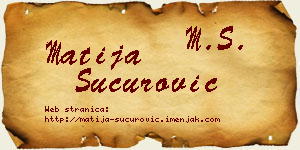 Matija Šućurović vizit kartica